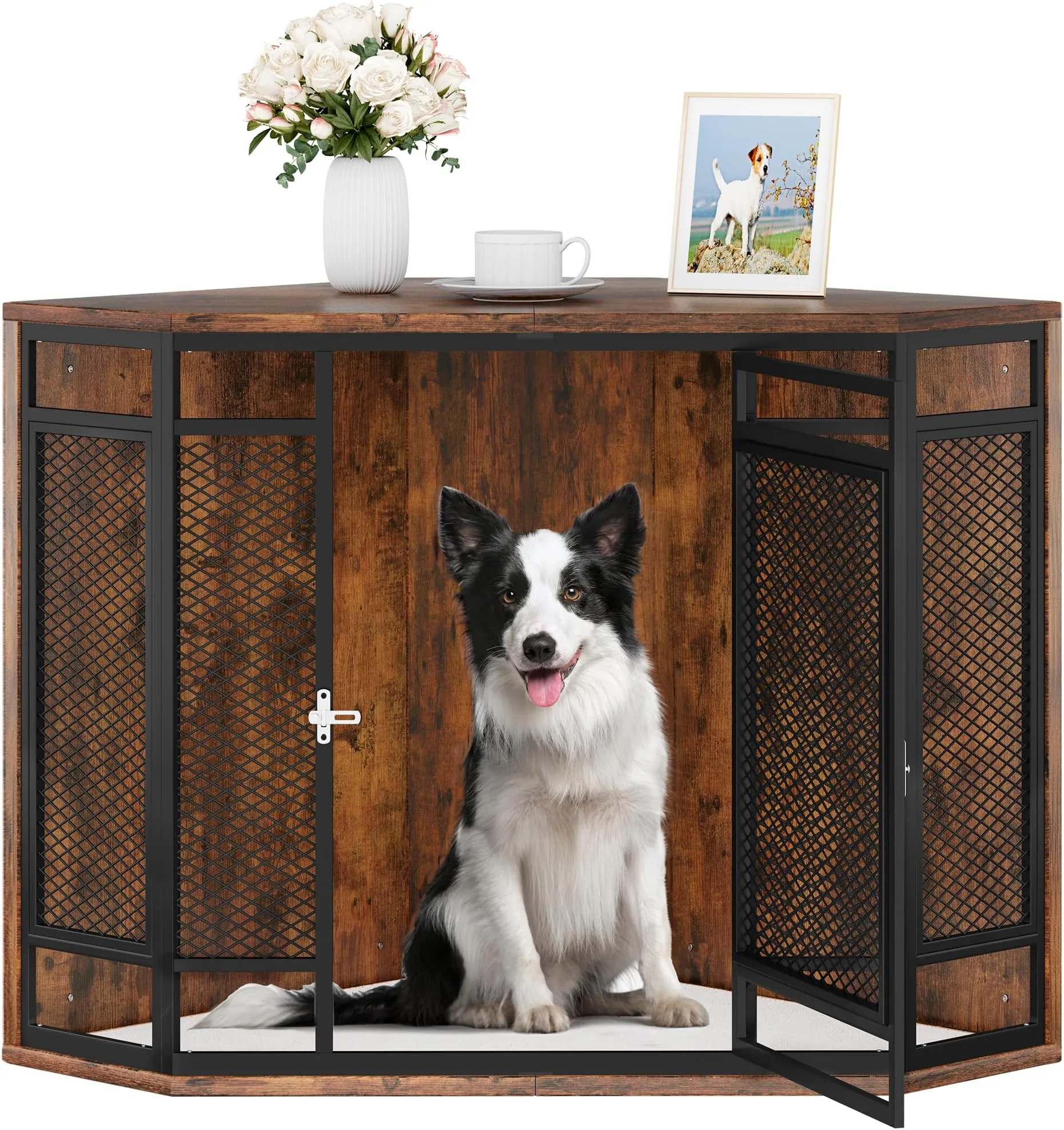 Photo inspiration: Visual Reference: Corner Dog Crate Furniture 42 Inch End Table Kennel For