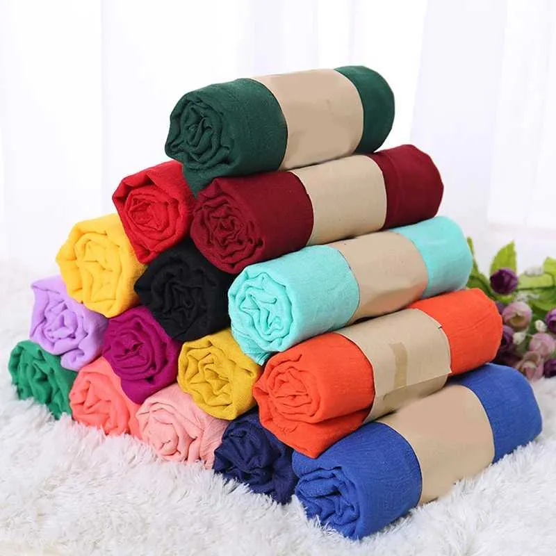 Bandanas Durag Womens Cotton and Linen Scarves sjalar huvuddukar muslimska långa huvuddukar med solid färgade halsdukar kvinnor platt huvuddukar 180 * 55 cm 240426