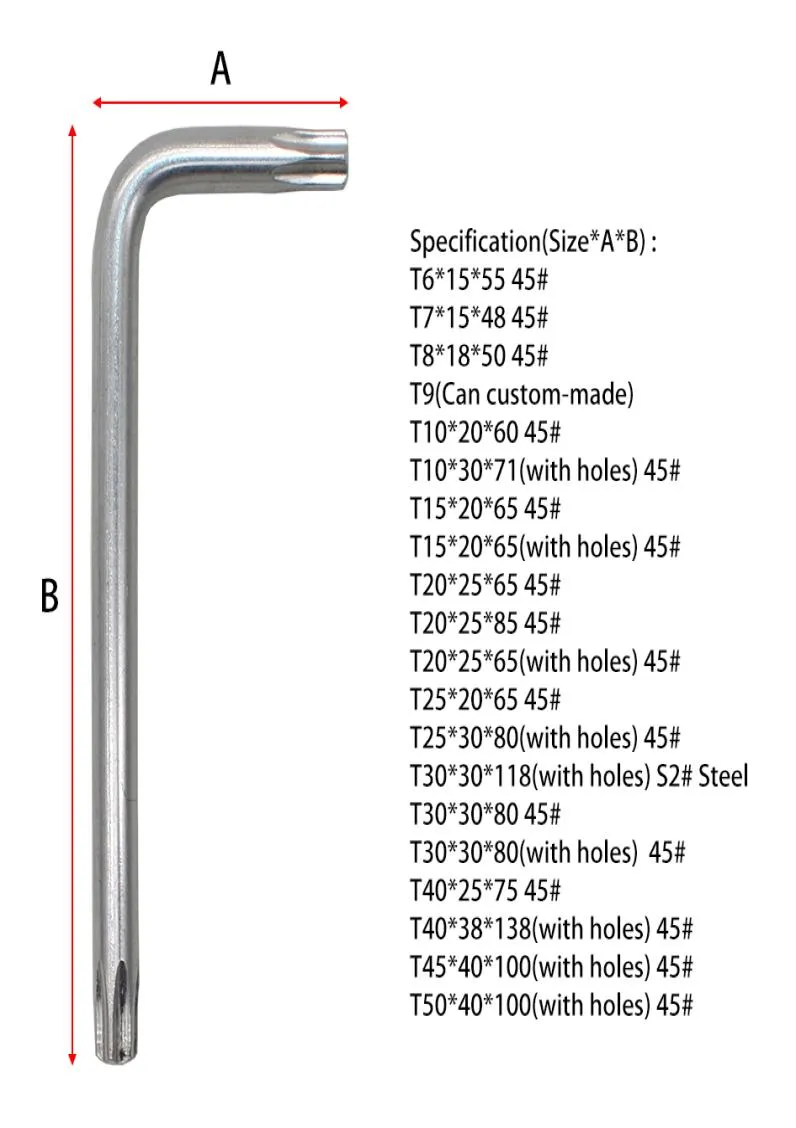 L Axel T6 T7 T8 T9 T10 T15 T20 T25 T30 T40 T45 T50 Säkerhet Torx Skruvmejsel Högt vridmoment Låg Camout Drop Retail2541415