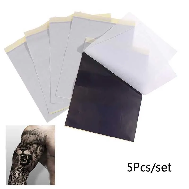 Tatoo Transfer 5pcs/Set Tattoo Transfer Paper Stencil Węglowy Kopira termiczna Hektograf 240427