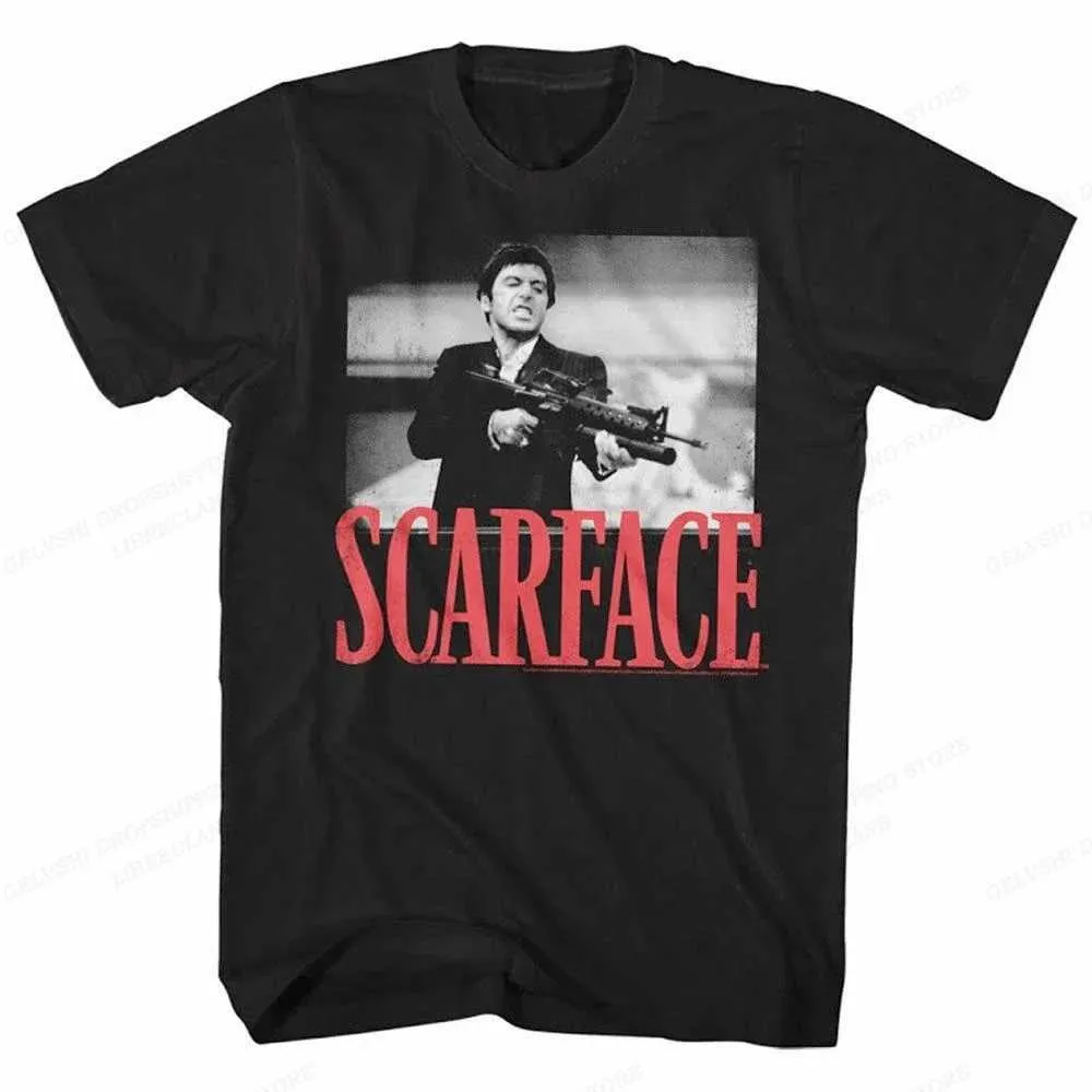 القمصان الخاصة بالرجال Scarface T-Shirt Mens T-Shirt T-Shirt T-Shirt Childrens Hip Hop Thirt T-Shirt T-Shirt T-Shirt Tony Tony Montana T-Shirt T-Shirt J240426