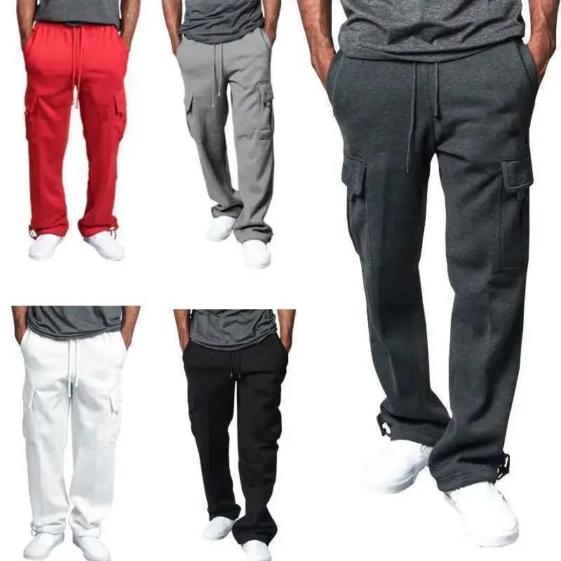Men's Pants Mens Overalls casual sports pants are breathable soft winter fitness exercise running training Trousers black white and grayL2403