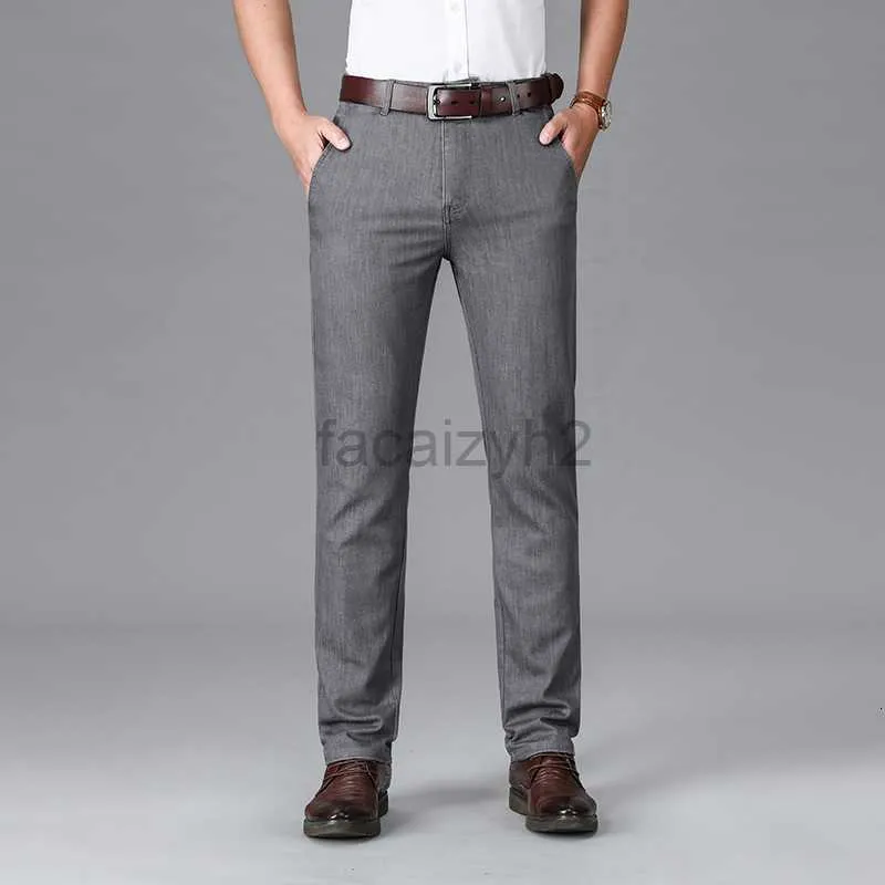 Jeans pour hommes jeans masculins jeans été mince jean gris clair gris clair pantalon long / élastique en élastique entièrement pantalon et pantalon taille plus taille plus pantalon