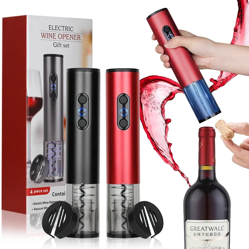 Abridores de botellas de vino eléctricas Abridor con cortador de aluminio automático Aprendizador de vinos recargable Sacales de remolque eléctricos para fiestas Regalo de amante del vino