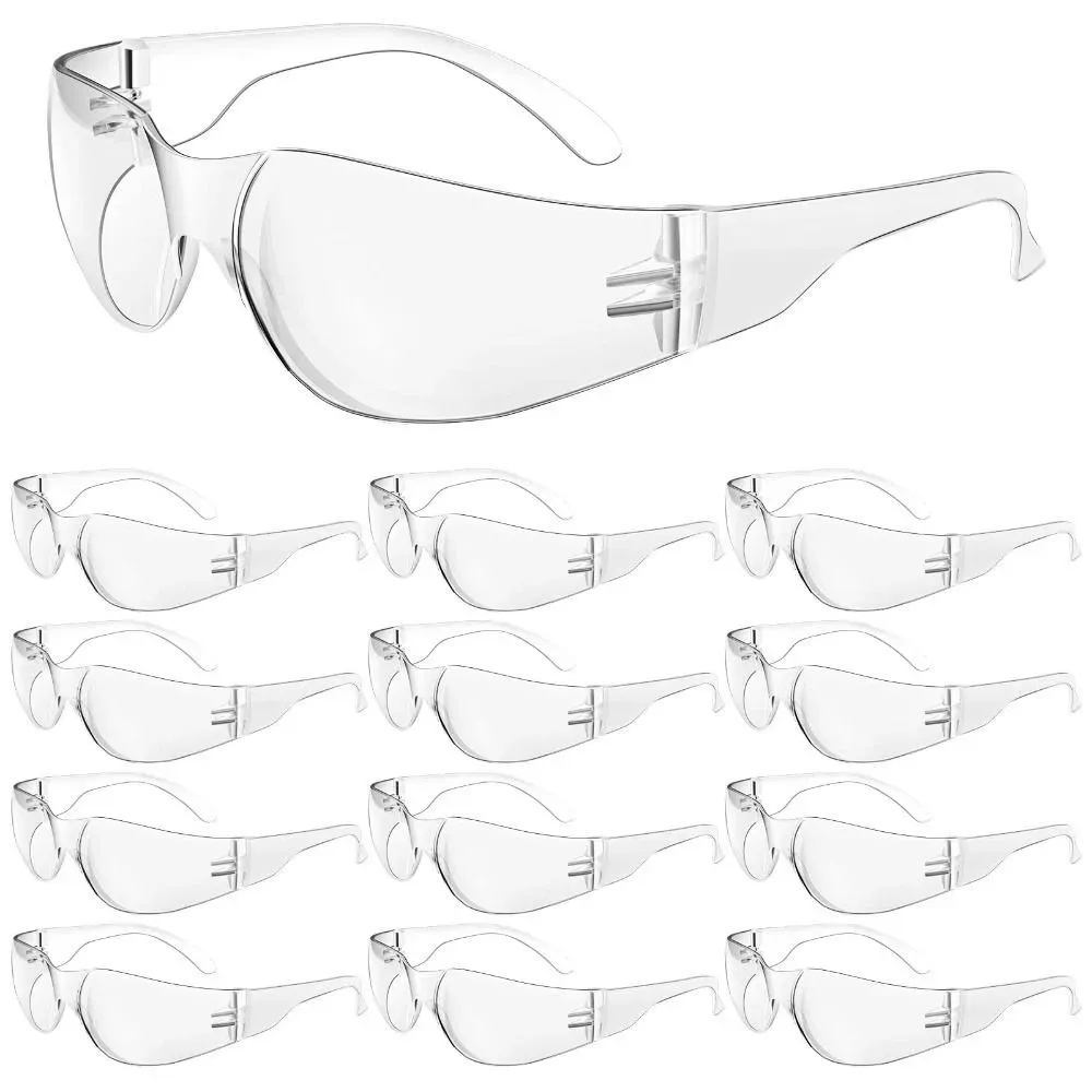 Occhiali limpidi occhiali di sicurezza occhiali protettivi per gli uomini donne graffiare la protezione degli occhi resistenti all'impatto per il lavoro, laboratorio (10 pezzi)
