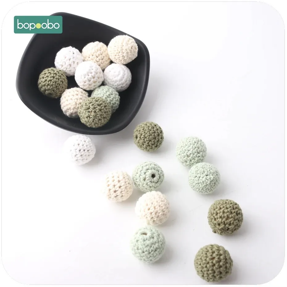 Bopoobo Baby Nursing Bijoux Accessoires Crochet Perles 20 mm 10pc Colorful Can Mochement Bracelet de bricolage 240420