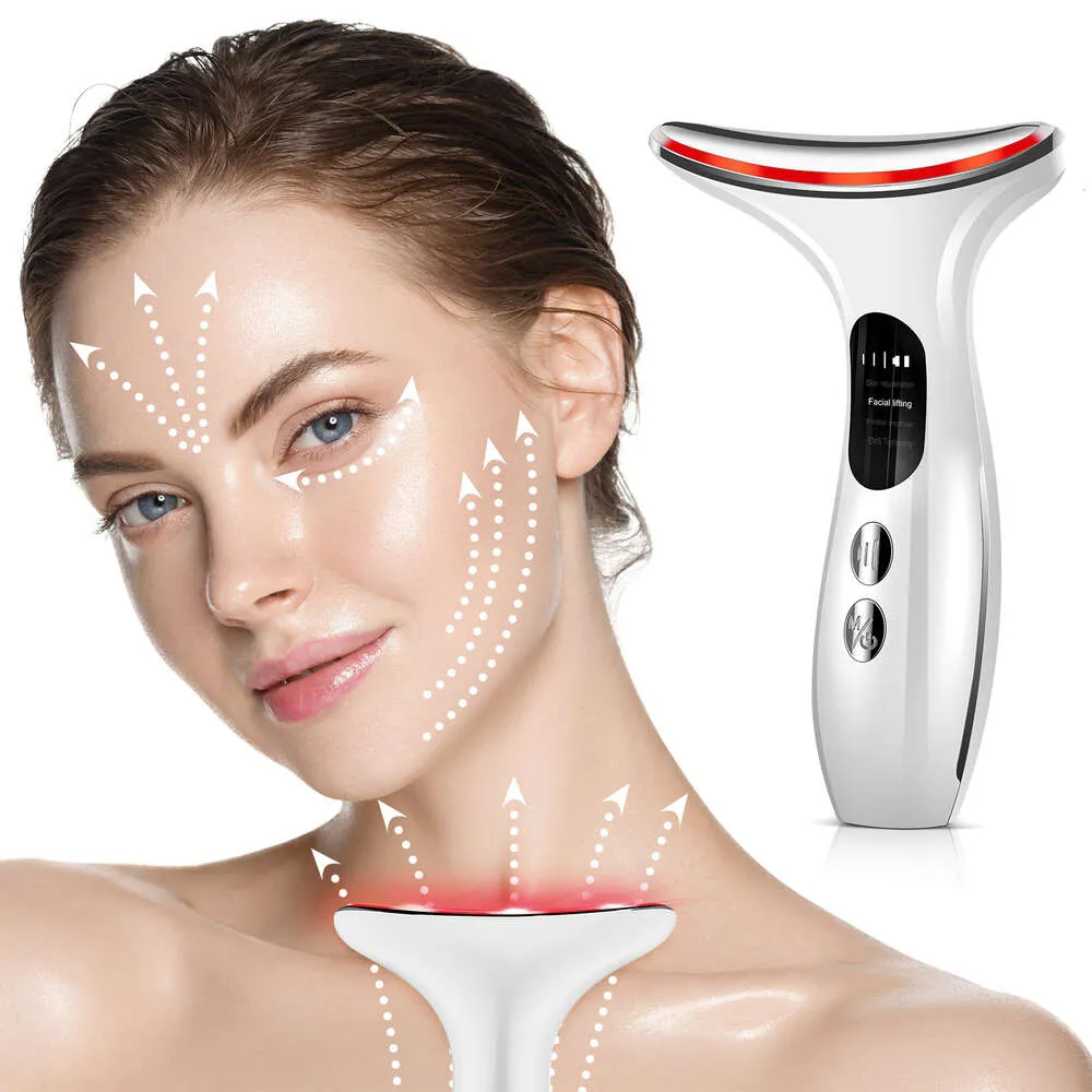 EMS Micro-current Neck Face Beauty Device LED IPL Skin Rejuvenation Cleaning Double Chin Removal Facial Lifting Firming Massager
