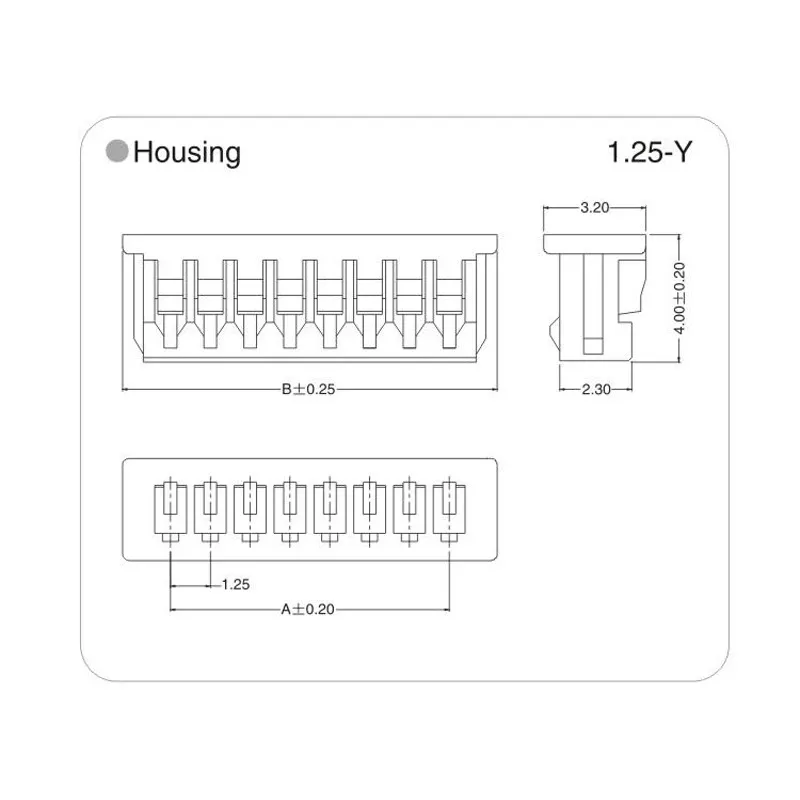 10st/parti 1,25 y bostadsplan 1,25 mm kontakt för IP -kamera plastskaluttag 2p 3p 4p 5p 6p 8p 9p 10p 11p 12p hållare