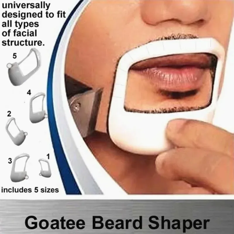 2024 /مجموعة أدوات تصفيف لحية Men Men Men Beard Goatee Goatee Tamplate Beard Shaving Face Care Modeling Gift for Bearbeard Chaping Tool Set