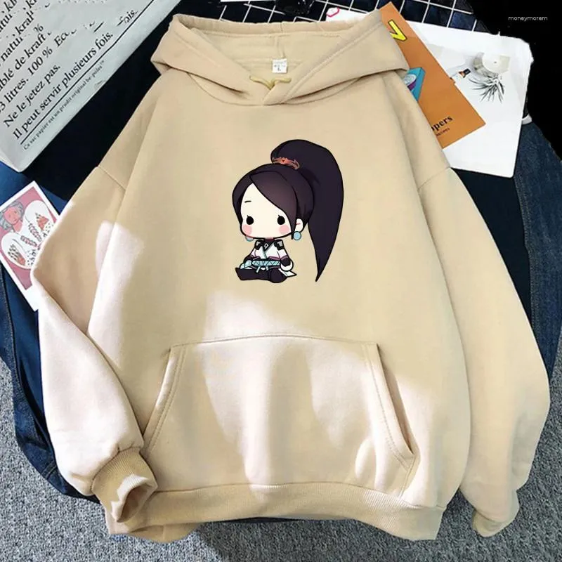 Erkek Hoodies 2024 Harajuku Atış Oyunu Değerlemi Kawaii Grafische Kapşonlu Kazak Moda Karikatür Kış Kırış Lange Mouwen Vrouwen