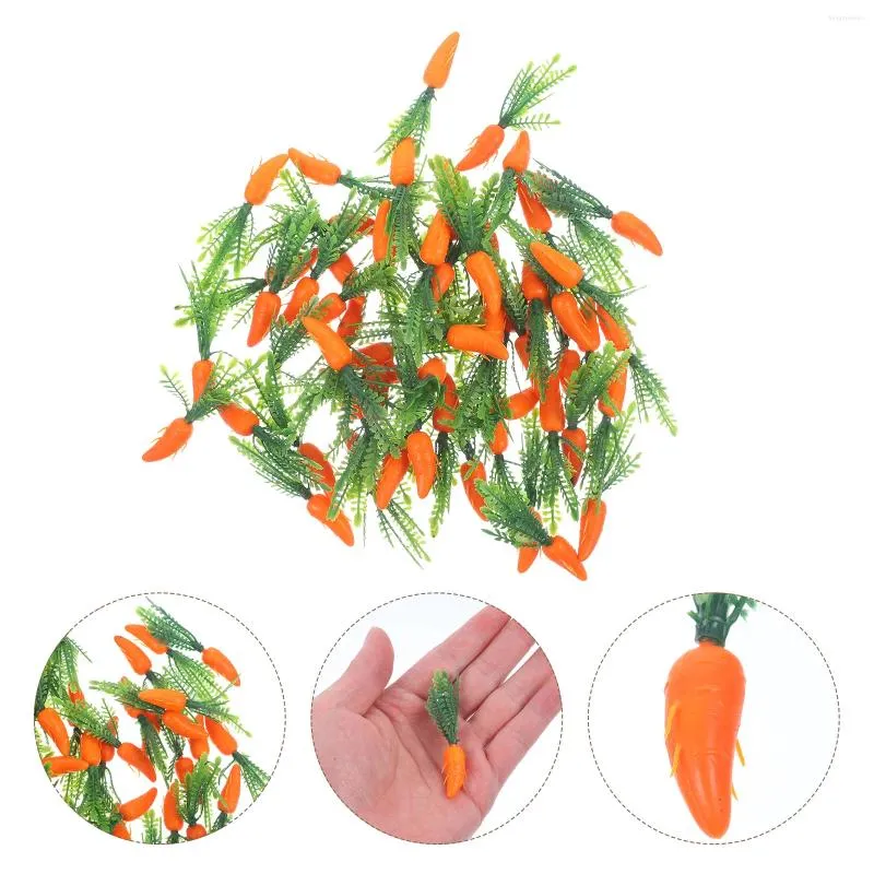 Decorative Flowers 60 Pcs Simulated Carrot Crafts Fake Props Mini Lifelike Plastic Carrots For Artificial Vegetable