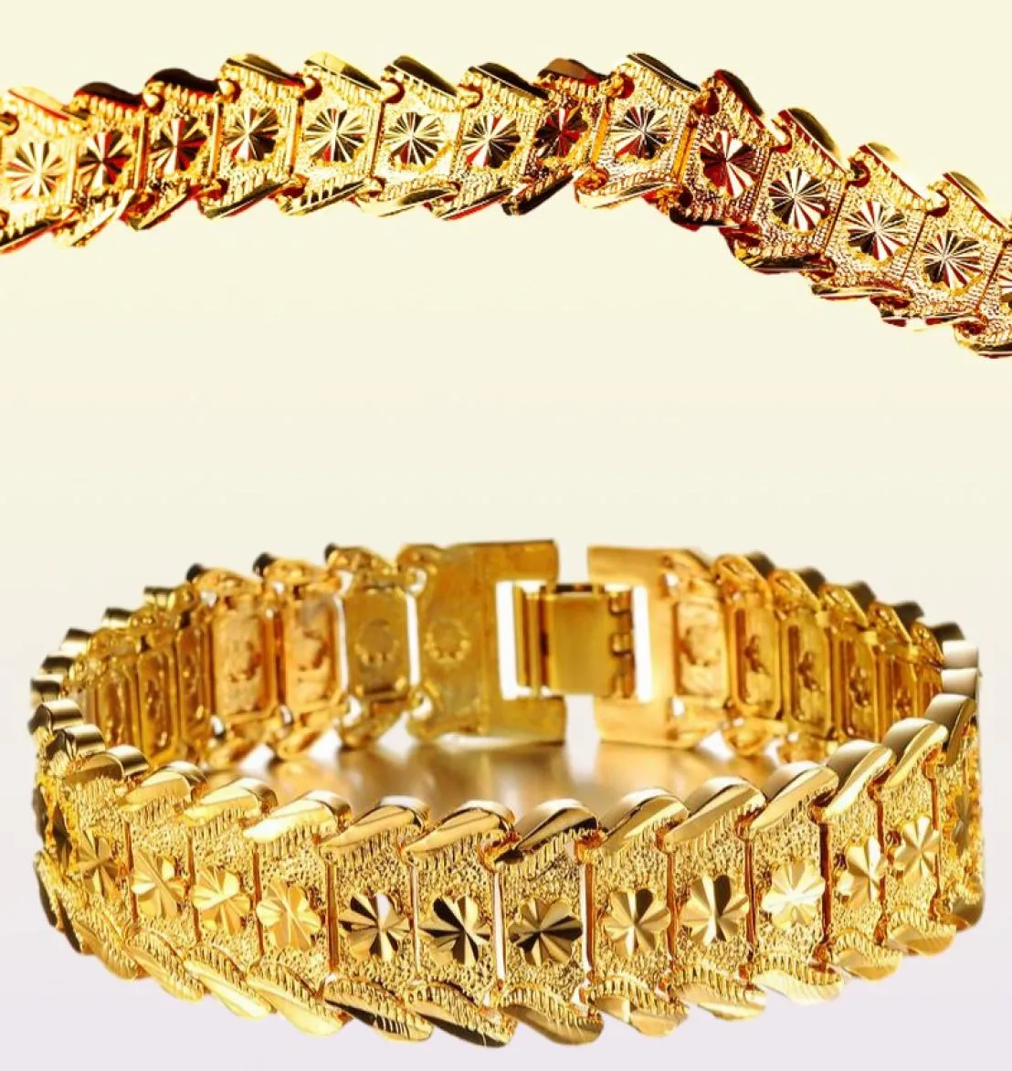 Kişilik Cazibesi Bilezikler 18K Altın Buğday Bileği Bağlantı Zinciri Bangles Erkekler İçin Görkemli Punk Takı Kadın Bilezik Accessorie8345536