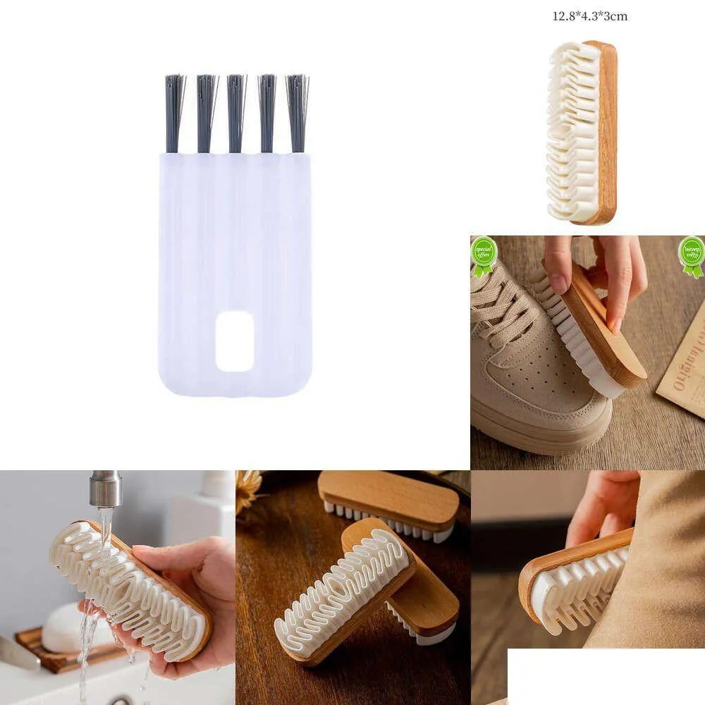 Cleaning Brushes 1Pc Suede Shoe Brush Wood White Rubber Scrubber Stain Eraser For Nubuck Material Boots Bags Cleaner Tool Drop Deliver Otubw