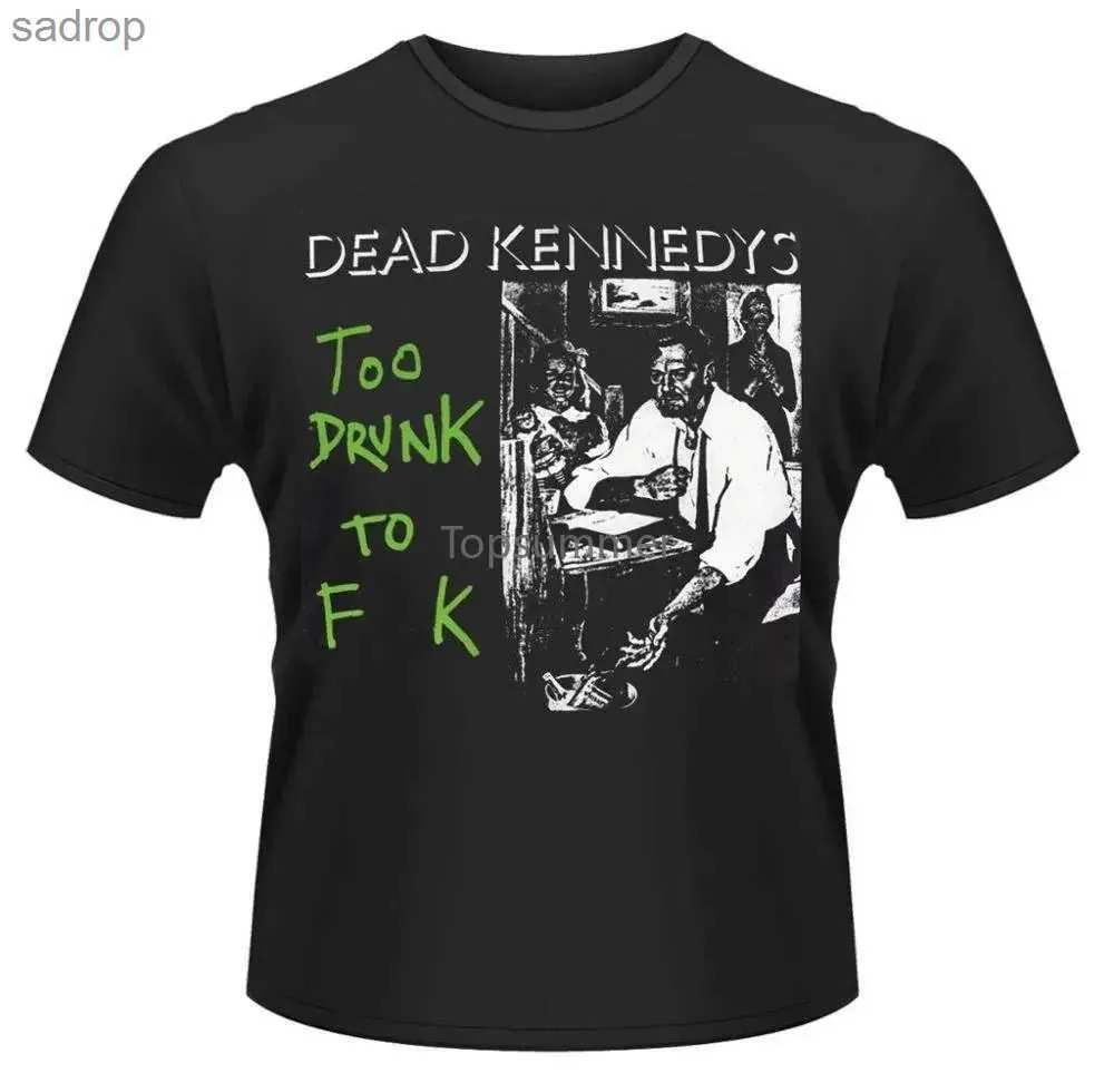 Herren-T-Shirts Interessantes Hemd Herren Dead Kennedy betrunken F K Single Schultergurt kurzärmelige Kompression T-Shirtxw