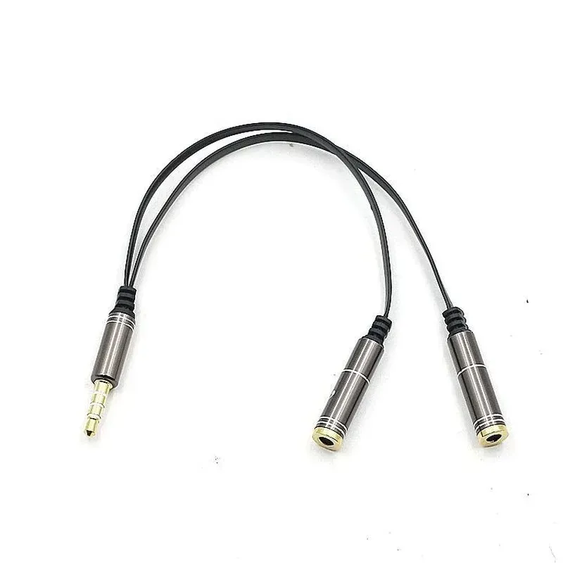 2024 3.5 One Point Two Earphone Microphone Audio Cable Audio Splitter One for Two Couple Line Earphone Adapter Cablefor couple line adapter