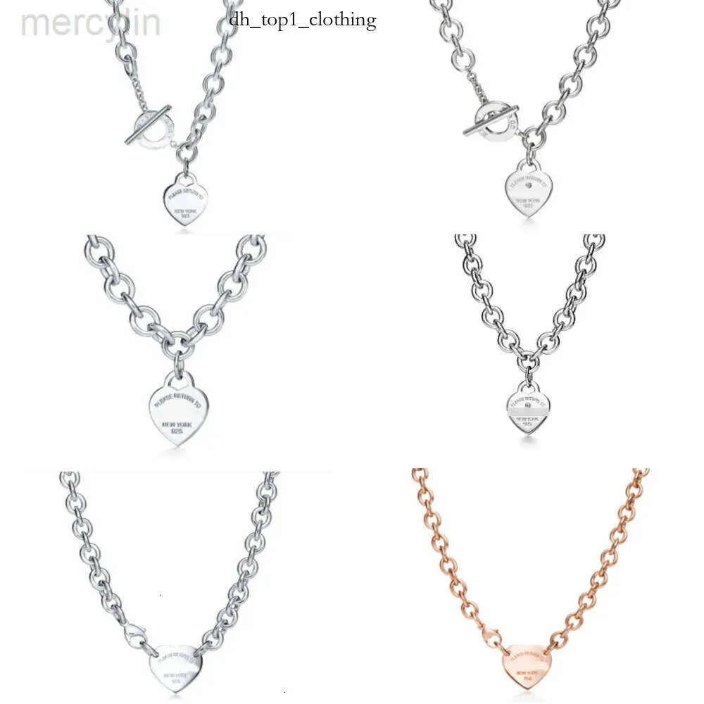 Desginer Tiffanyjewelry Home Seiko Hoge kwaliteit OT Love ketting serie met diamanten hart modeketen populair op internet Tiffanybead ketting 201