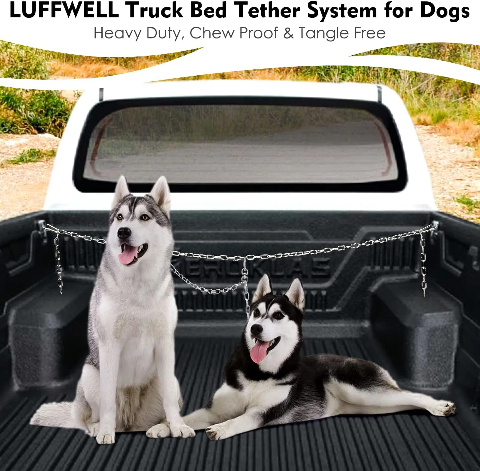 Chew Proof Dog Leash For Truck Bed Heavy Duty Chain Dog Tethers For Two Dogs,  Metal Pet Bed Restraints Tie Down For Pickup Trucks, Cars From Phgate,  $23.41 | DHgate.Com