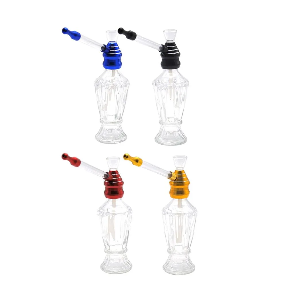 Smoke Shop Sigaretten Hookah Smoking Glass Water Pijp 192 mm aluminium metalen tabak Ice Catcher Dikte Glass Bongs