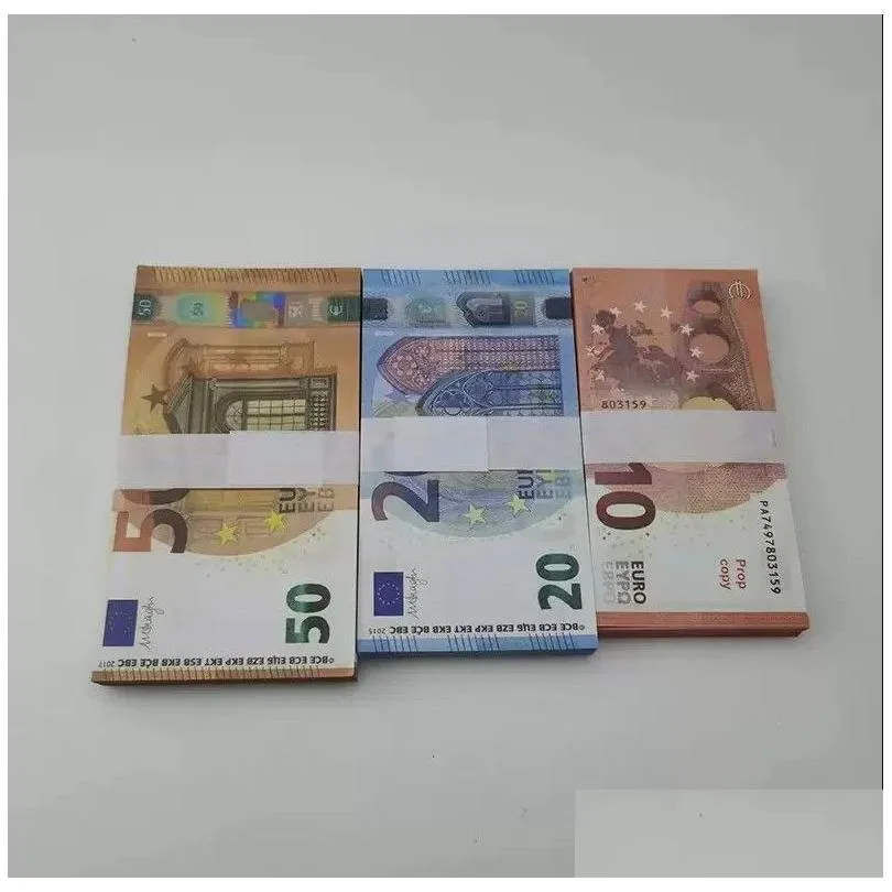 Otros suministros de fiestas festivas Fake Money Banknote 10 20 50 100 200 500 Euros Realistic Toy Bar Props Copia Moneda Faux-Billets D OTRMX