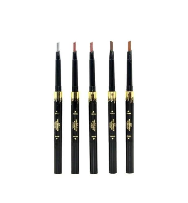 Einziehbarer Winkel Augenbrauenbleistift wasserdichtes Eyeliner 2 in 1 mit Pinsel leicht zu tragen langlastend natürliches Coloris Ganzes Makeup8812541