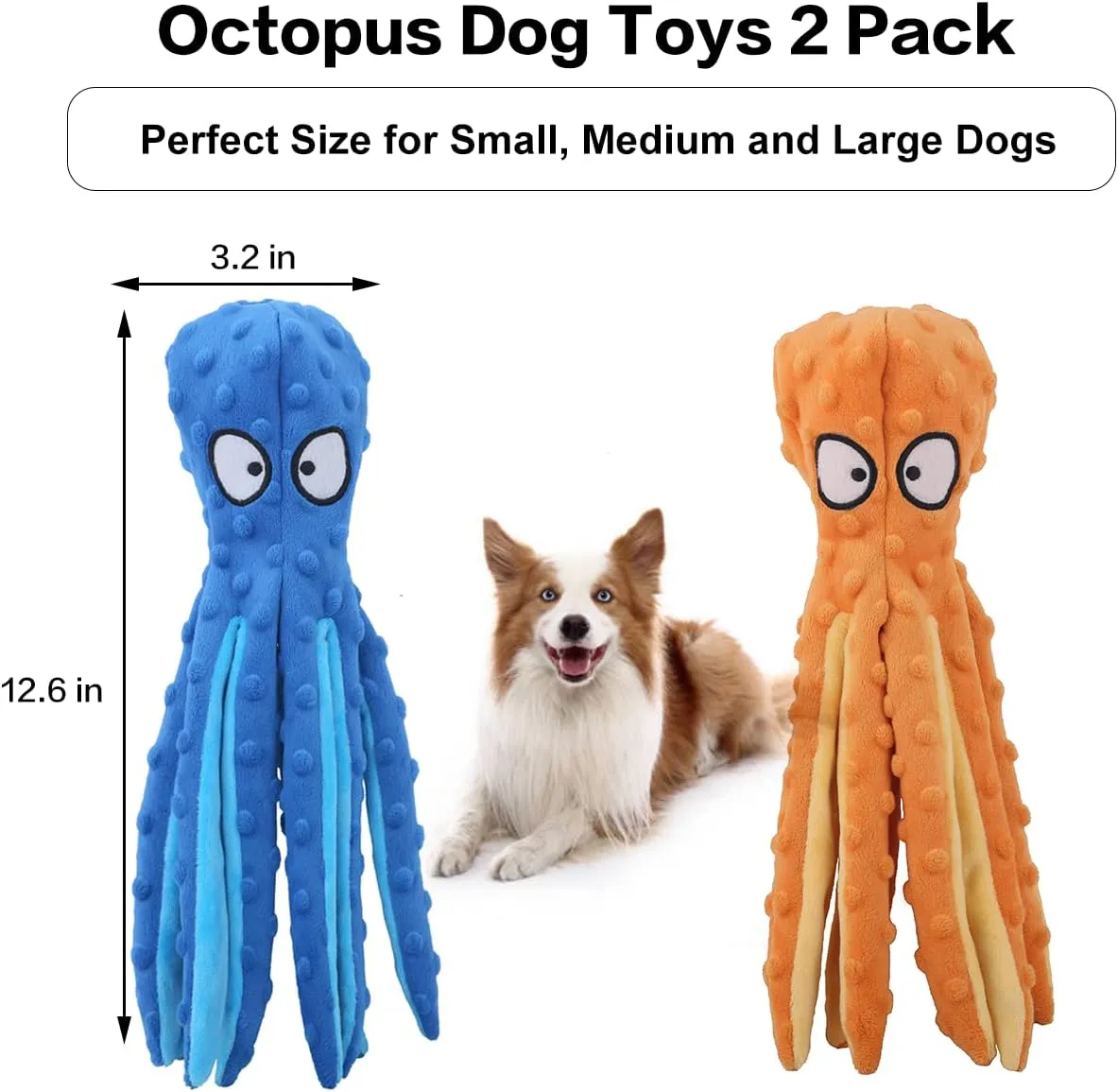 Stuffing-Free Octopus Dog Toy – Squeaky, Chew-Friendly & Perfect For Teething Pups