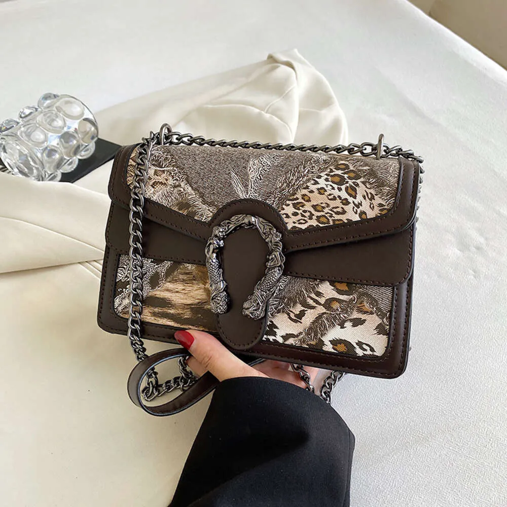 Great Leopard Crossbody Bags - Women'S Zipper Decoration Chain Purses