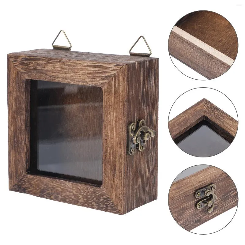 Frames Vintage Specimen Box Shadow Boxes Frame Insect Display Case Holder Pressed Flowers For Decor