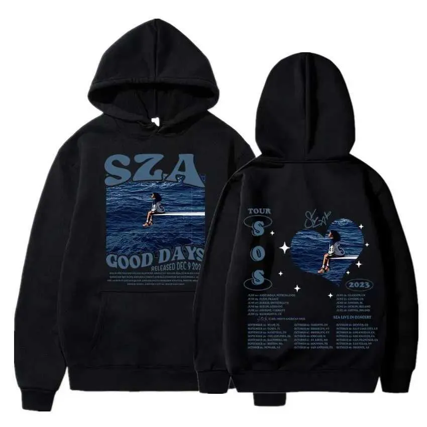 Sweats à capuche pour hommes Sza SOS Good Days Sweat à capuche imprimé Hoodie Street Street Sweatshirt Hothirt Harajuku Unisexe Tracksuit Clothing 240425