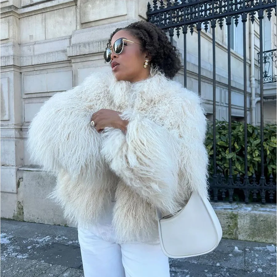 Premium Quality Short Sheep Coat: Warm, Natural Mongolian Lamb Fur