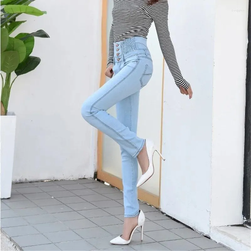 Dames jeans dames winter hoge taille magere broek fleece /no fluwelen elastische jeggings casual oversized voor vrouwen warm