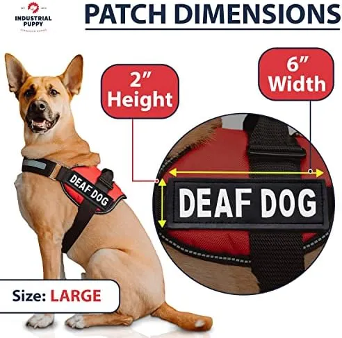 Hearing Deaf Dog Harness Deaf Dog Patches Large, Black