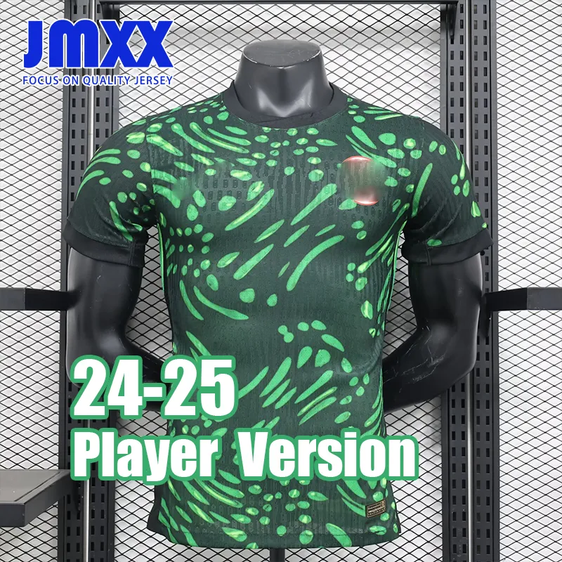 JMXX 24-25ナイジェリアサッカージャージーホームアウェイプレートメンズユニフォームジャージーフットボールシャツ2024 2025プレーヤーバージョン