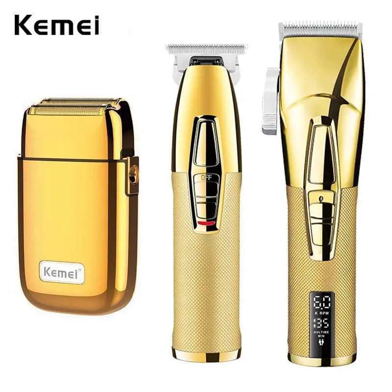 Terrimer per capelli Kemei Professional Barber Set Combinazione 0mm Barb Q240427