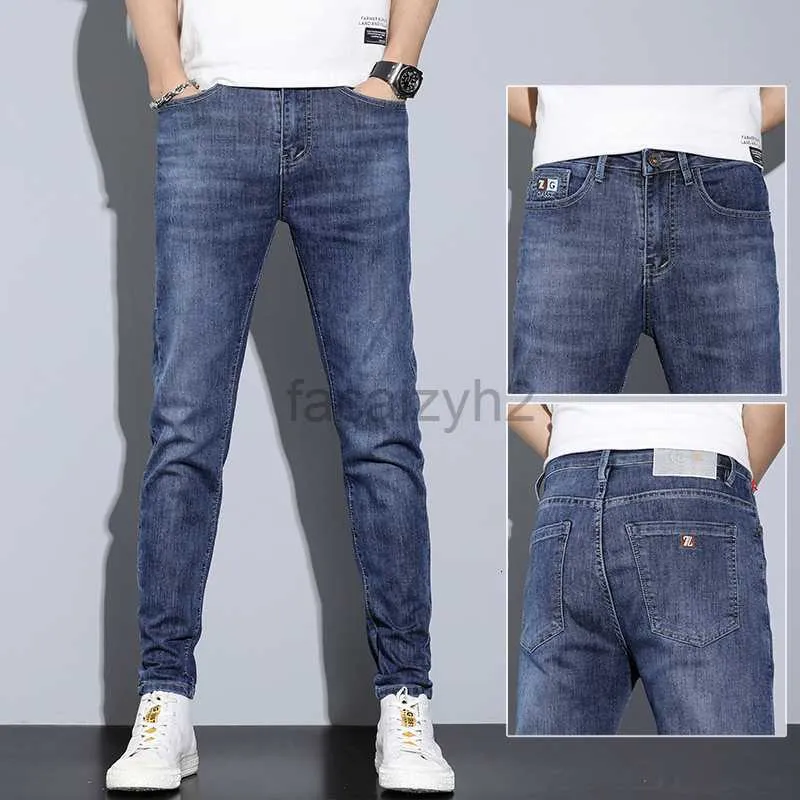Jeans masculinos 2022 Primavera/verão New coreano Edição Jeans masculina elástica Slim Fit Pernela Jeans Men Jeans Blue Blue Plus Size calça