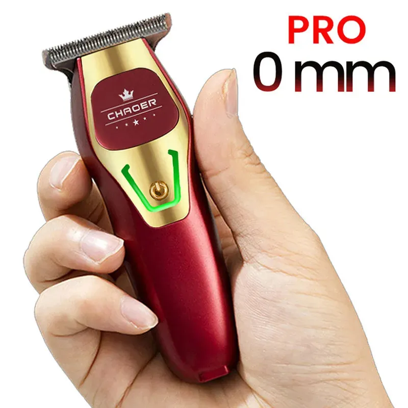 Chaoer kraftfull professionell hårtrimmer män 0 mm t bladelektrisk klippare laddningsbar frisör frisyrsakapparat 240420