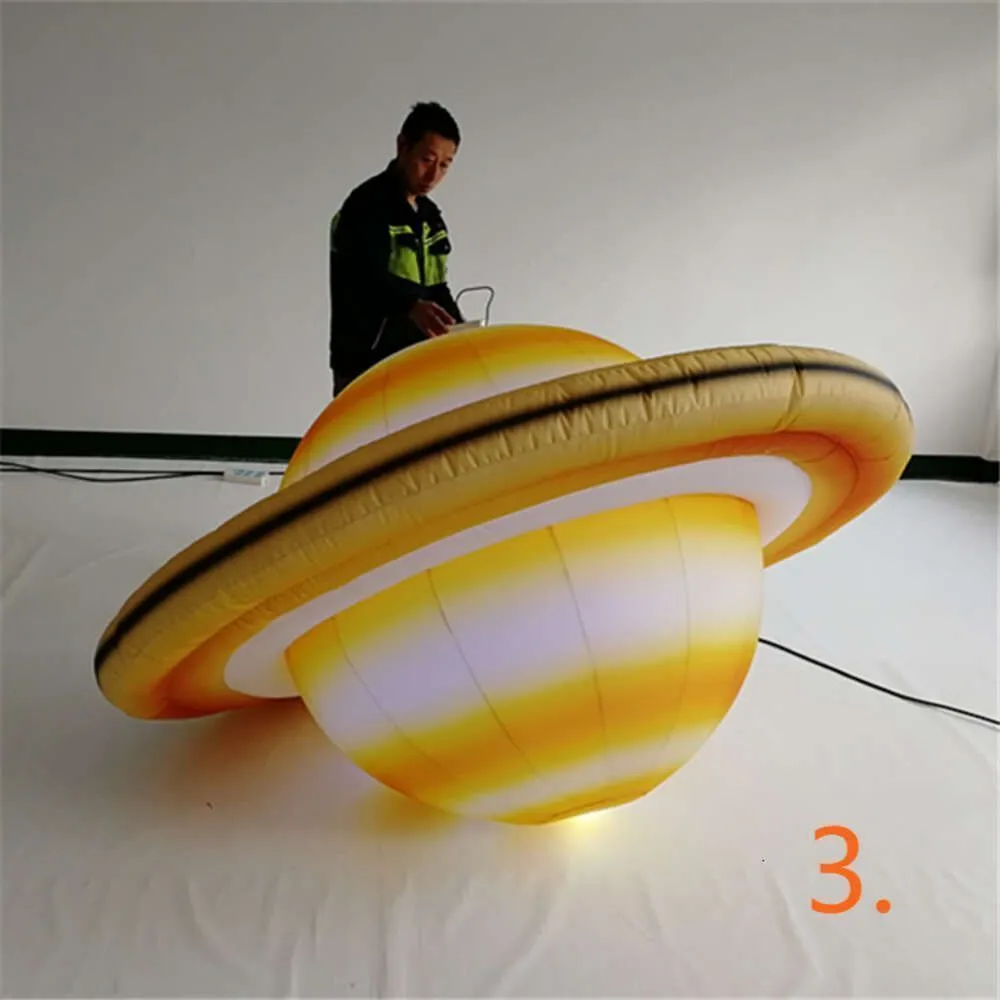 3MD (10 pieds) Luminé Planet de la lune de ballon gonflable Luminé avec une bande LED pour la décoration de l'événement du plafond de Nigthclub