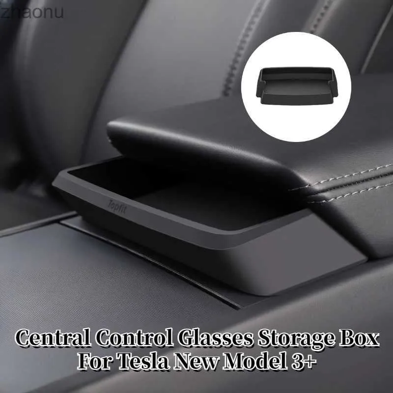 Zonnebrillen Tesla Nieuw model 3+Highland 2024 Centrale besturing Glazen zak opbergdoos Auto armrest boxxw