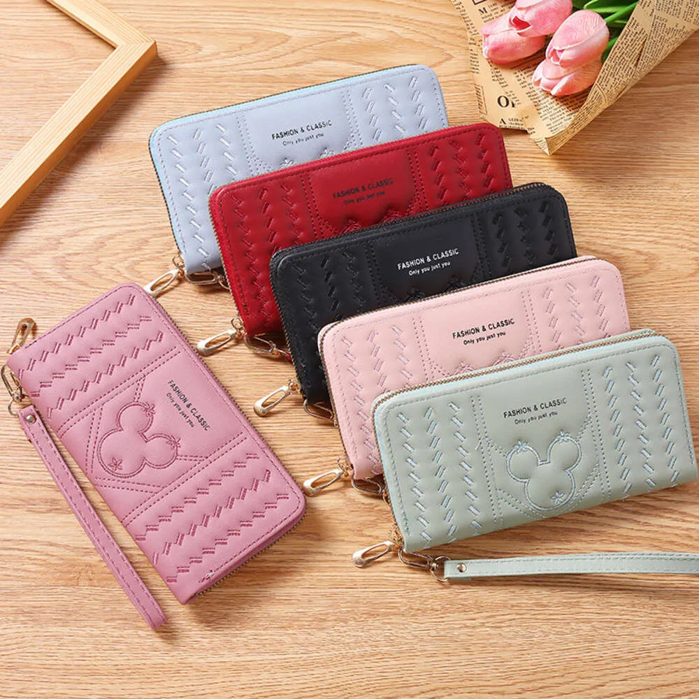 New Womens designer wallet leather Handheld Long Korean Multi Functional Phone Bag Zero Credit card Holder wallet Clip