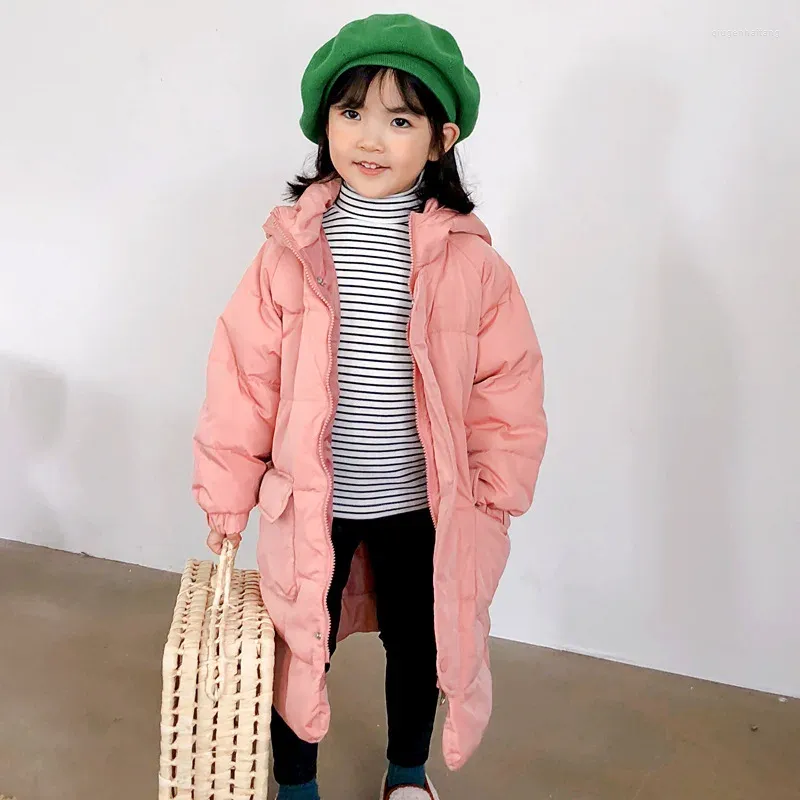 Veste d'enfants de la boutique en bas de la boutique Overnnee Boys et filles épaissies longues mi-longueur