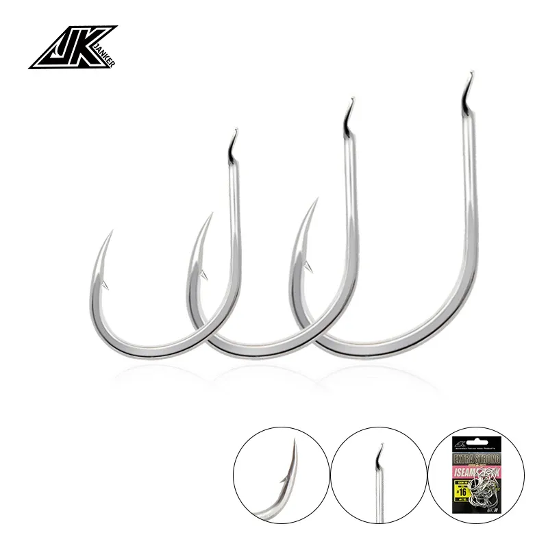 Tillbehör JK EXIH #1019 Storlek 2545st högkolstål Fiske Hooks Japan Hooks Light Sea Jigging Carp Single Barbed Hook