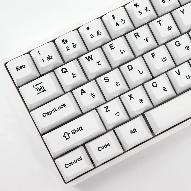 Teclados Minimalista White Japanese Chaps Japanese para teclado mecânico TECKCAP PBT SUBlimação TENAS CAP CHERRY Perfil