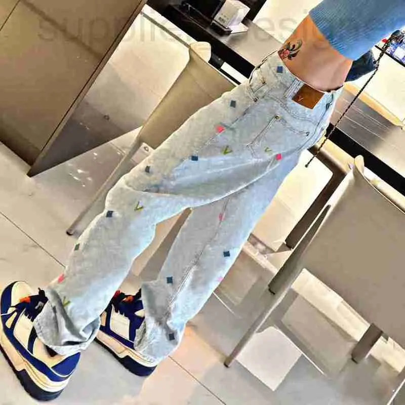 Men's Jeans designer The correct version of Lvjia 24 Spring/Summer Tyler Co branded Macaron Embroidered Jacquard Denim Set JJ Same Style Coat XSWA