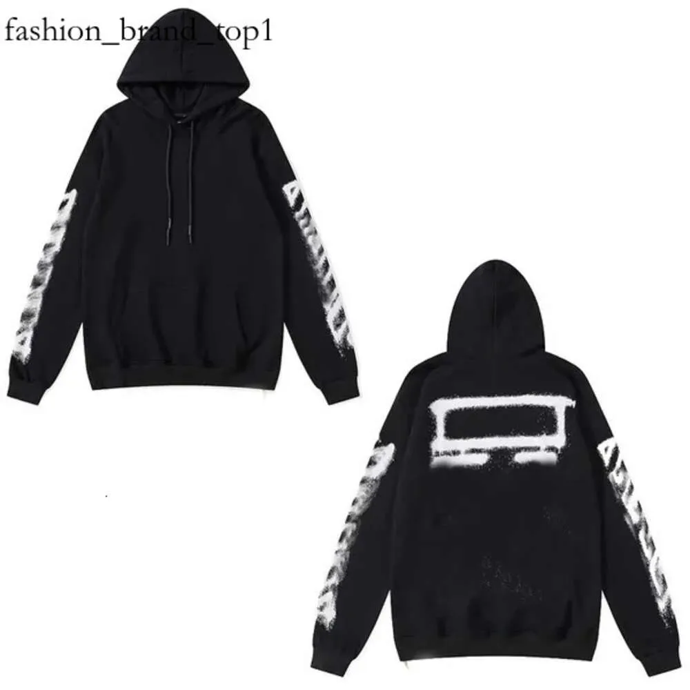 Hoodies pour hommes tendance au large des swetshirts Hoide White Ins Paris Designer Hooded Black Women Style Stylist Alphabet Off White Rainbow Print Hoodie Street Luxury Coat 8643