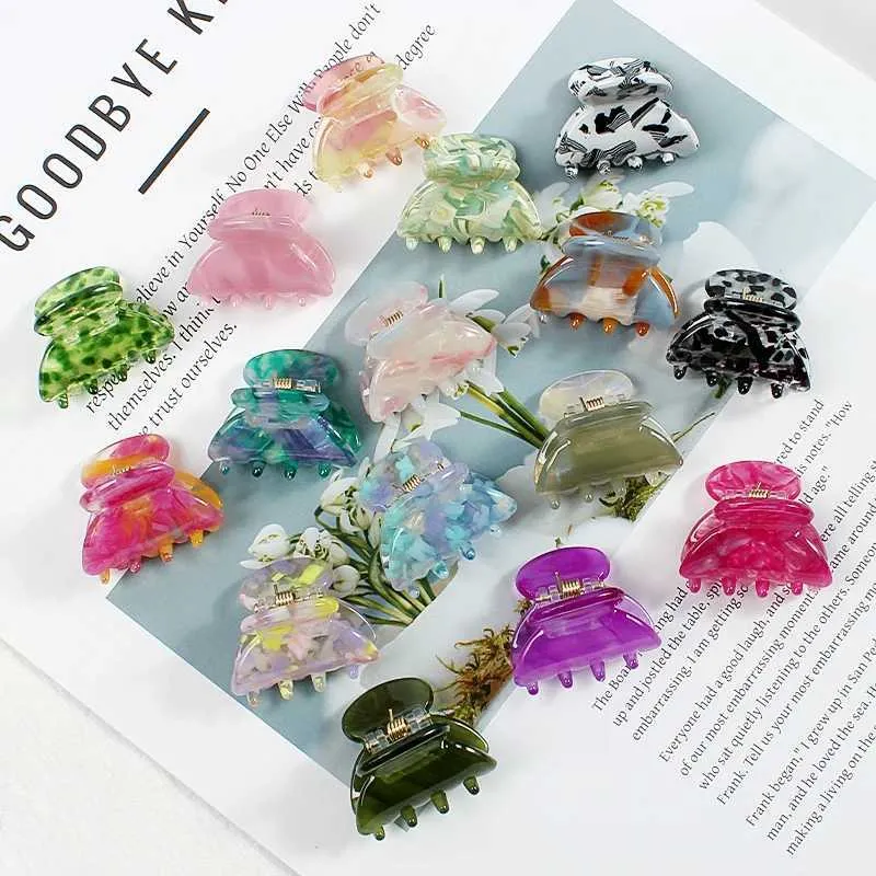 Hair Clips Barrettes Mini Acetic Acid Clip Crab Claw Colored Bracelet Horse Tail Braid Womens Girls