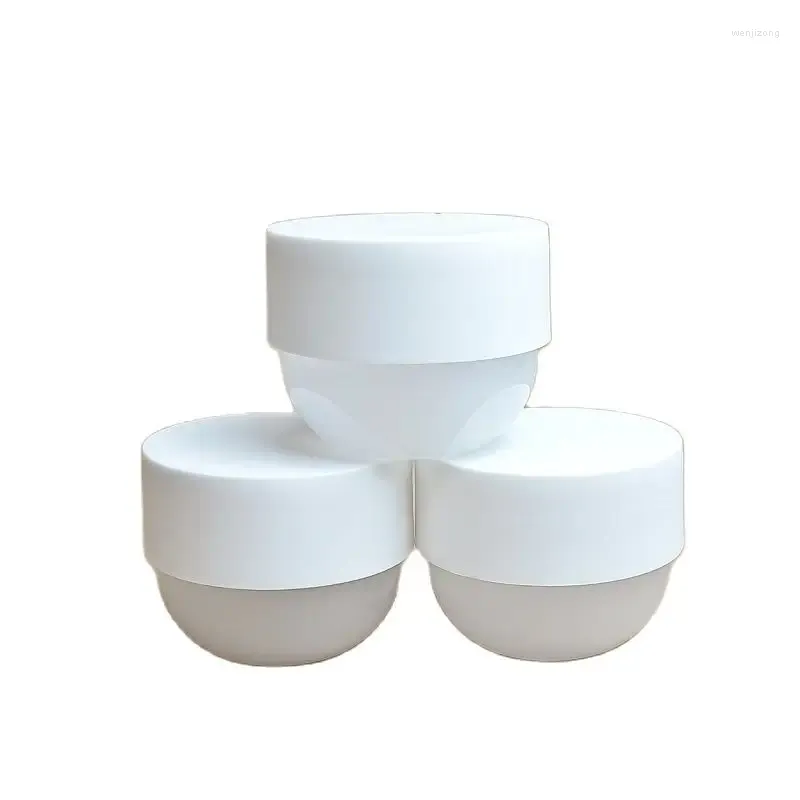 Opslagflessen 250 ml Haarmasker Pot Ronde bodem heldere witte crème Jar brede maand hervulbare fles lege plastic cosmetische containers met