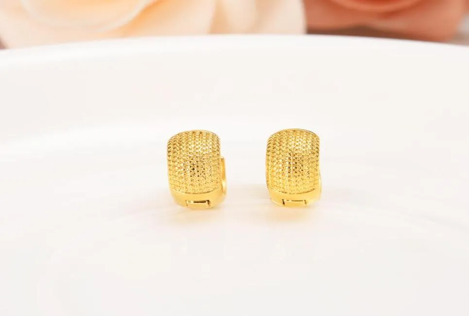 22 K 24 K THAI BAHT GEEEL GOUD GOLDER BREADSIDE EARRING ECHTE Women039S Flash Respendent Girls Fashion Kids Kinderkinderen sieraden1637804