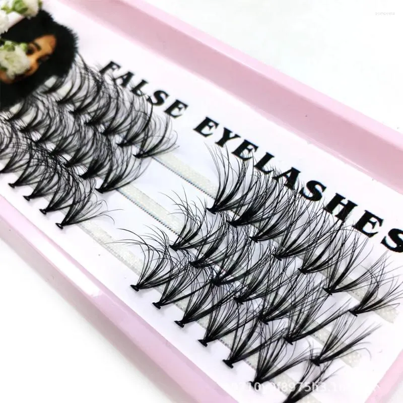 False Eyelashes DIY Cluster Eyelash Fishtail Lashes Natural Long Premade Fan Individual Extension Thick Band Cilios Makeup Tool