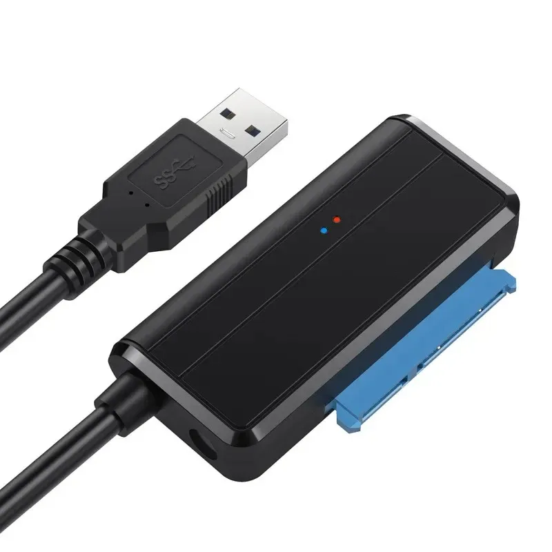 Nieuwe SATA naar USB3.0 -kabel, USB 3.0 naar SATA harde schijfadapter compatibel voor 2,5 3,5 HDD/SSD harde schijf met stroom, ondersteun uasp voor