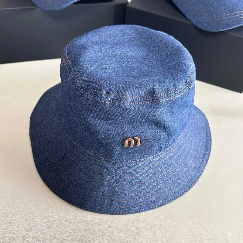Brede rand hoeden emmer 2023 zomer nieuwe hoed mode borduurbrief visser heren en dames retro vrijetijds vrije buitenste zonnebrand YF1326 Q240427
