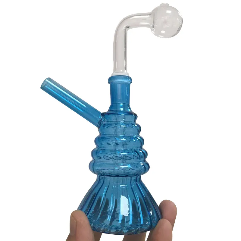 Flash coloré brûleur à huile Bubbler Pipe mini bongs Percolateur Pipes d'eau en verre Bubblers Bubblers Recycler des plates-formes de tabage à main portable